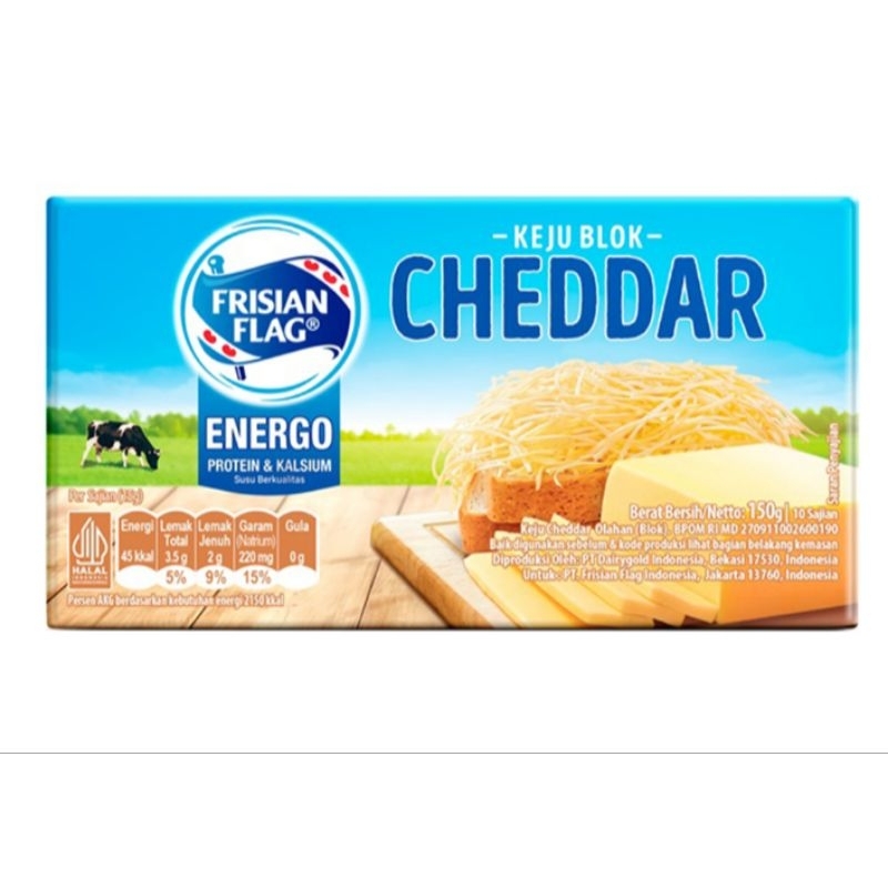 

Frisian Flag Keju Cheddar Balok kemasan 150 gram