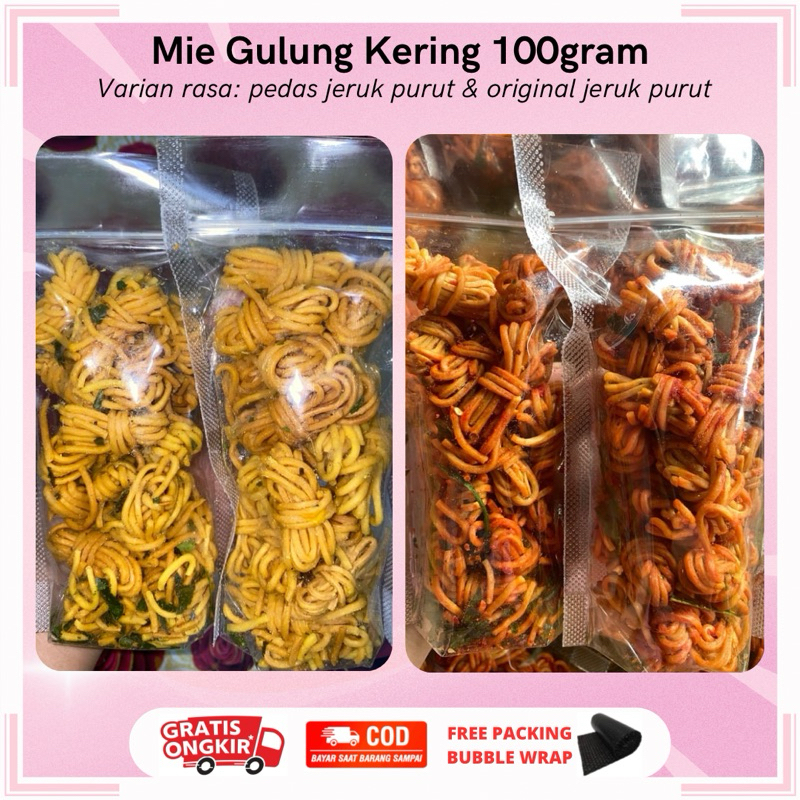 

MIE GULUNG PEDAS 100GRAM | MIE GULUNG KERING PEDAS GURIH DAUN JERUK