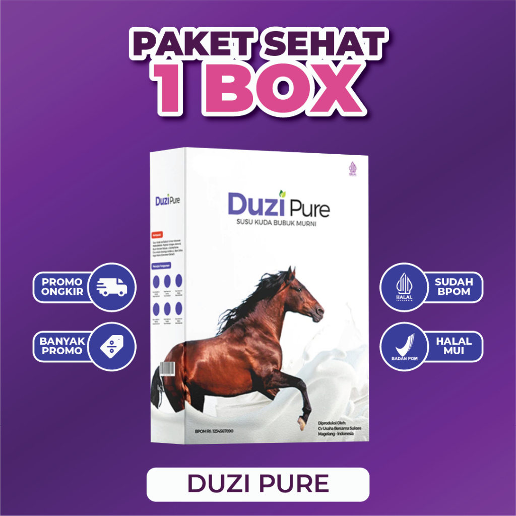

Duzi Pure 1 Box Susu Kuda Asli 100% Bubuk 200gr