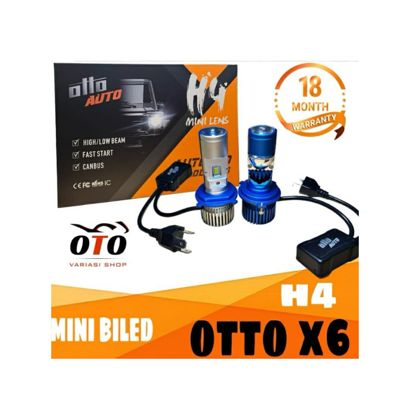 MINI PROJIE OTTO X6 DOUBLE BEAM SOKET H4 PNP MOBIL MOTOR