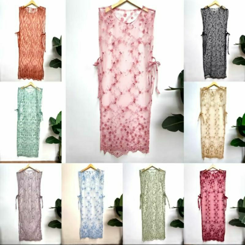 long vest brukat dress outer vest tile brokat panjang