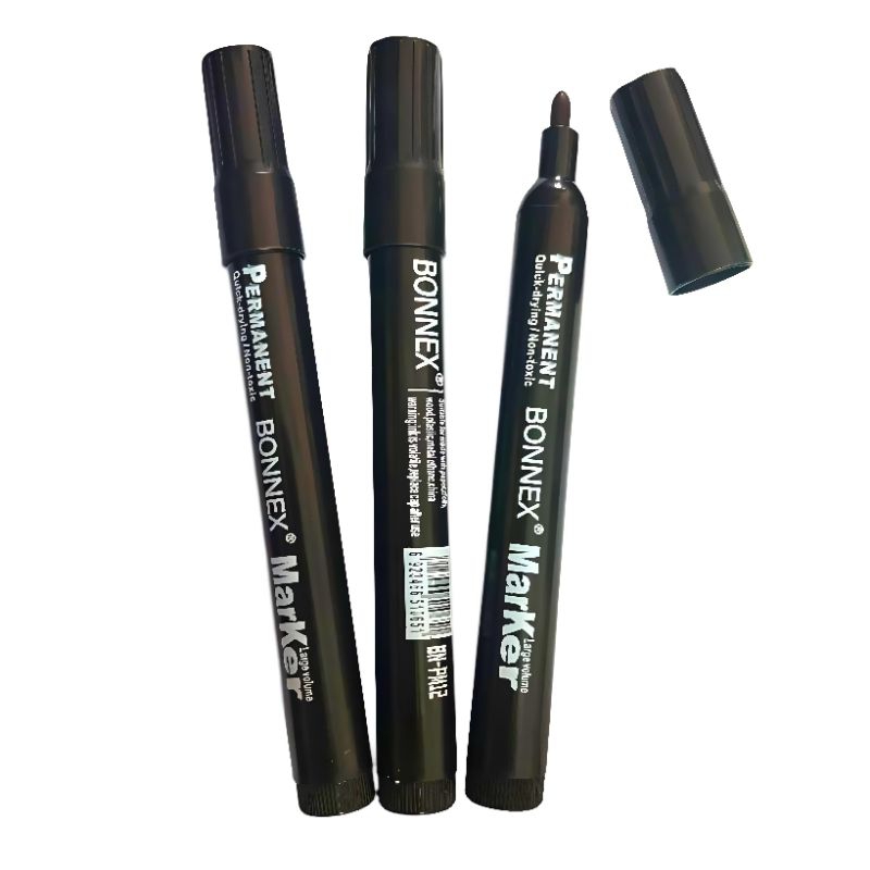 

BONNEX Spidol Permanen Hitam 1 PCS - Marker Tahan Lama & Cepat Kering