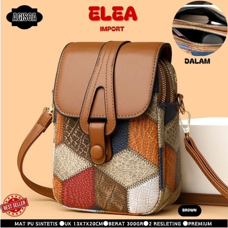 TAS SELEMPANG HP IMPORT WANITA BAHAN SINTESIS 2 RUANG RESLETING ELEA