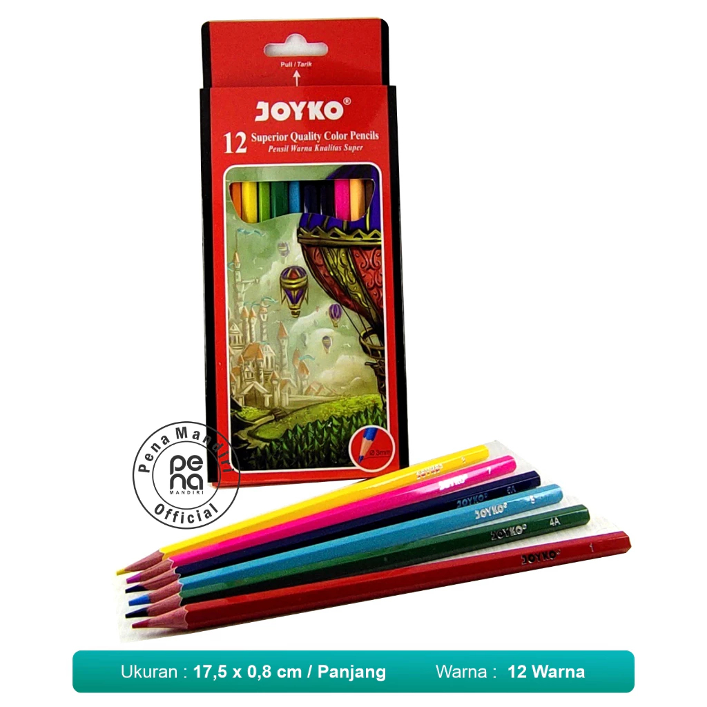 

Joyko Pensil Warna Panjang Set 12 Warna Pulas Joyko Mewarnai