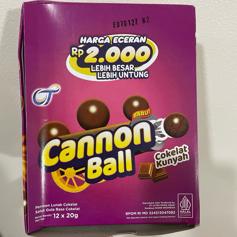 

Cannon Ball Permen Coklat saset 20gr
