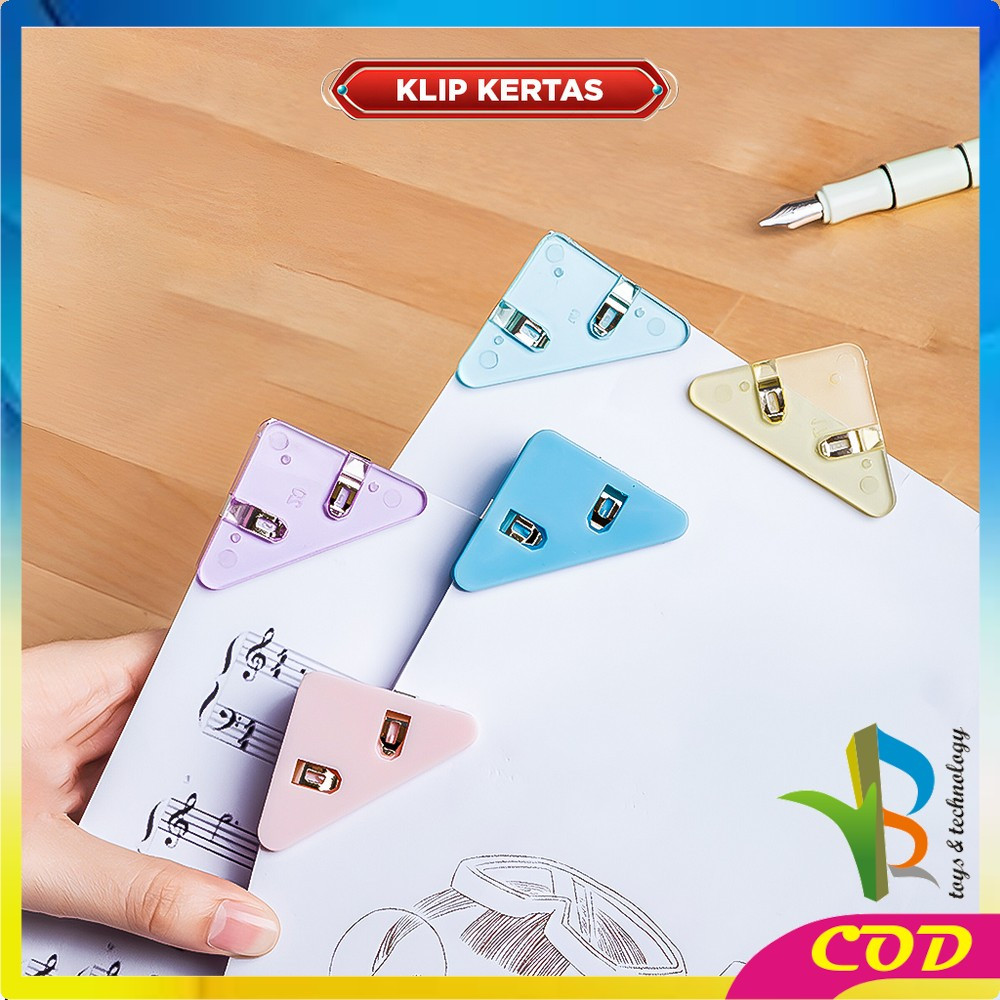 

RB-A119 Paper Clip Segitiga Warna Warni aesthetic Klip Sudut Jepitan Buku Akrilik / Penjepit Kertas Clips Book dan Paper Corner Plastik Serbaguna