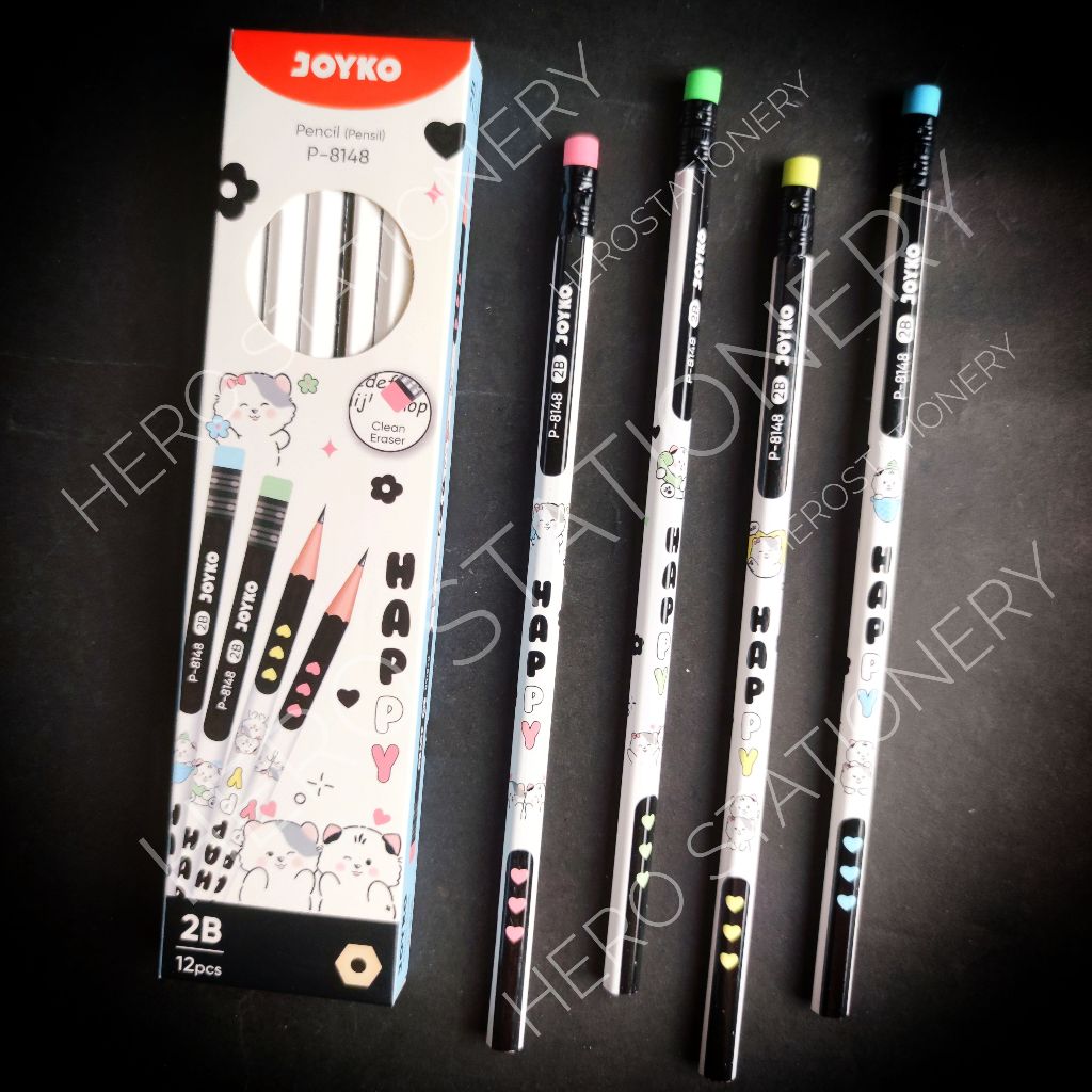 

Pensil 2B ujung penghapus joyko P-8148 . 12 unit