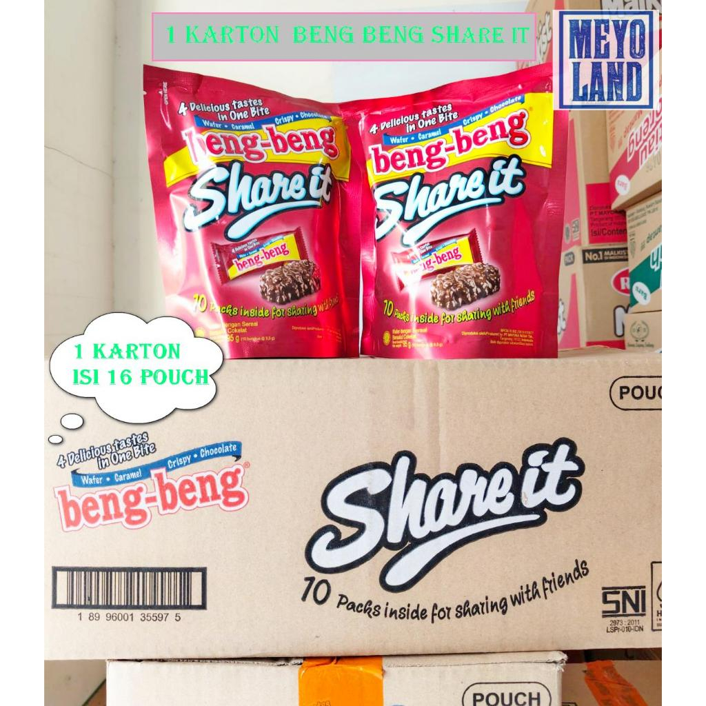 

1 Dus Wafer Cokelat Beng Beng Share It Beng Share It 95 Grm Isi 16 Pouch