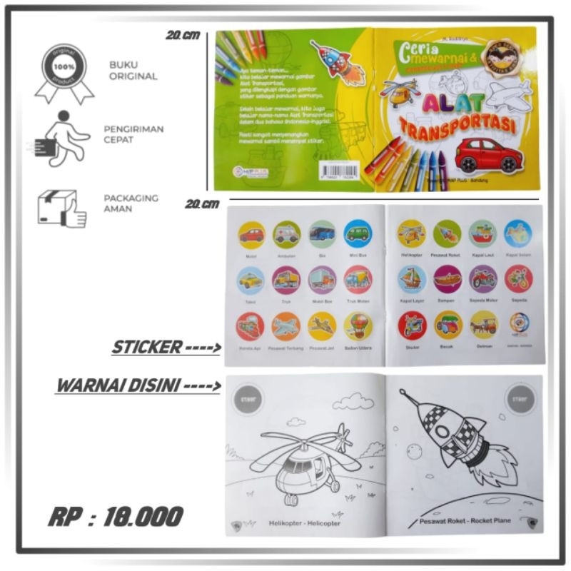

Buku Mewarnai Anak Seri Alat Transfortasi