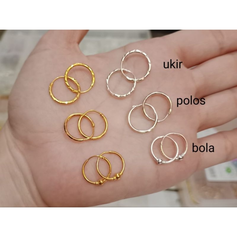 ANTING RING PERAK 925 LAPIS EMAS