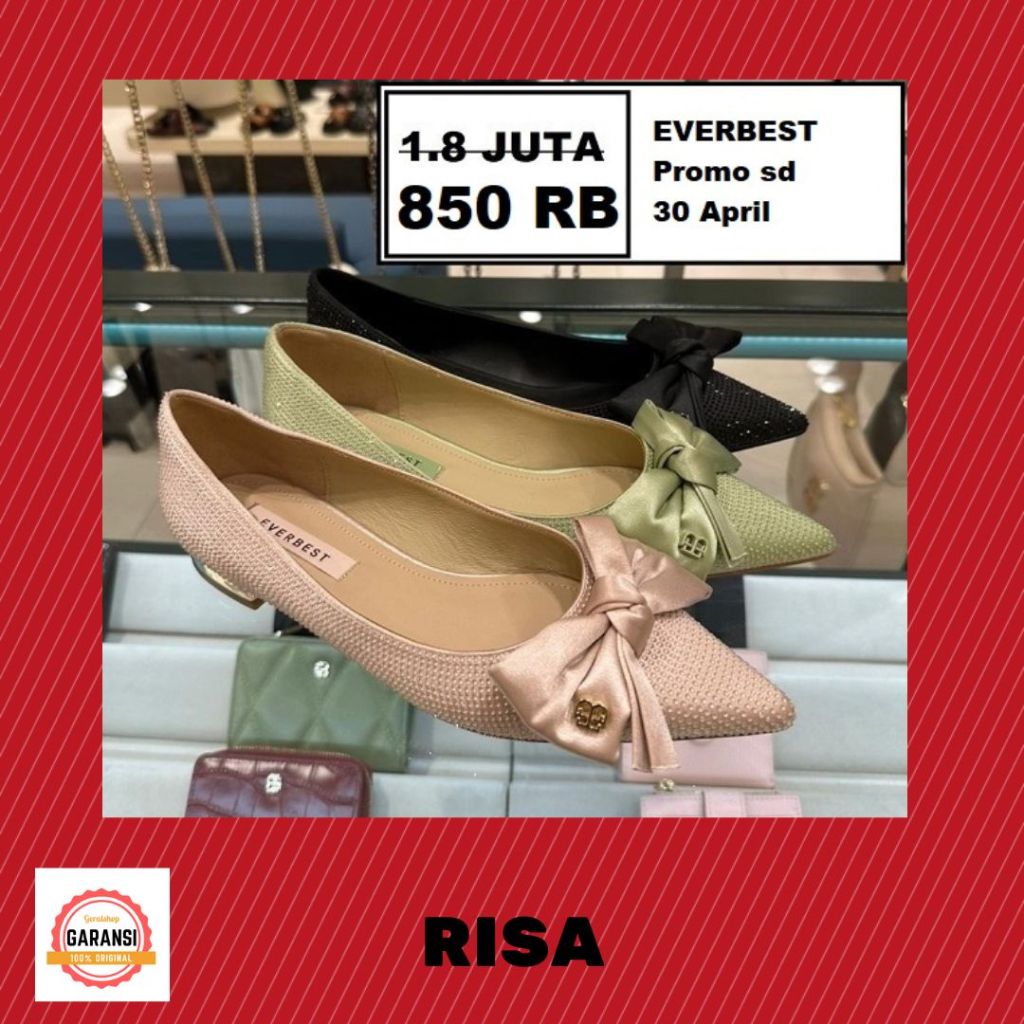Sepatu flat wanita Everbest sale RISA 100% original store