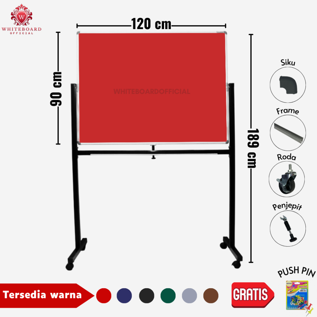 

SAKANA Softboard Bludru Standing 90x120cm / Cork Board / Pin Board / Papan Mading / Papan Pengumuman