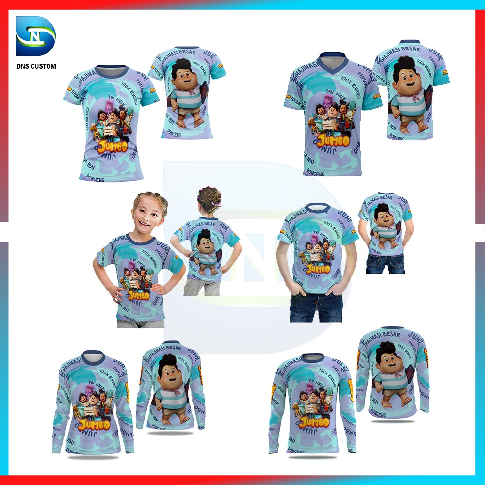 Baju Film Animasi Anak Terbaru / Kaos Animasi Jumbo Dewasa Cewe/Cowo Printing / Jersey Kartun