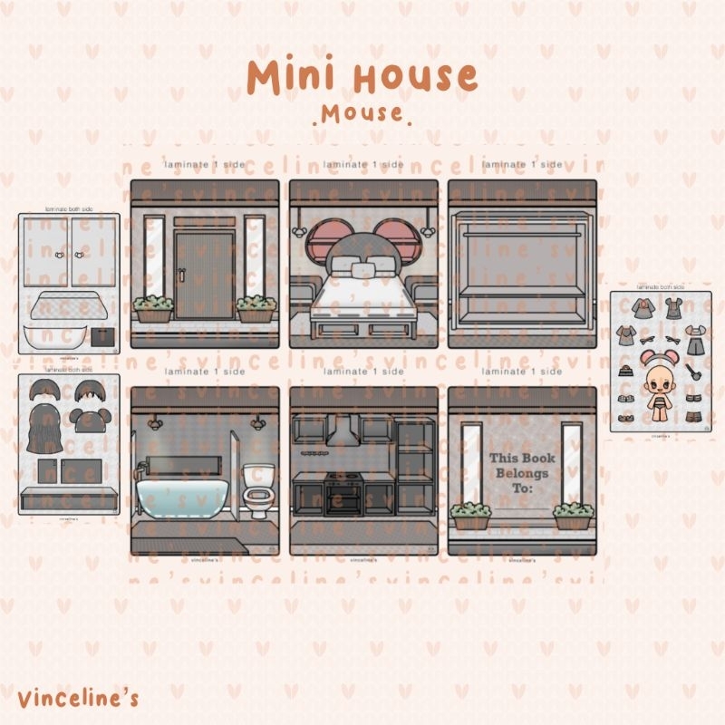 <updated> Boneka Kertas [Mini House] vinceline's | Mainan jadul Bp | Bongkar Pasang | Paper Doll | M