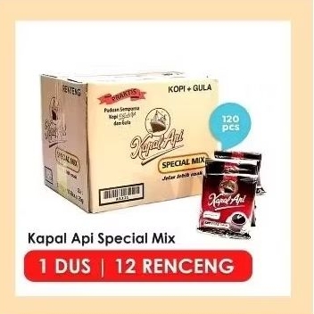 

Kapal Api Special Mix Kopi + Gula isi 12 renteng