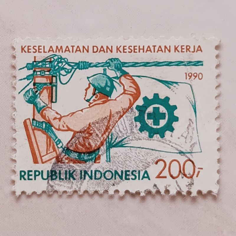 

(AA) Perangko Indonesia 1990 Keselamatan Dan Kesehatan Kerja Single Set 200 rupiah Used