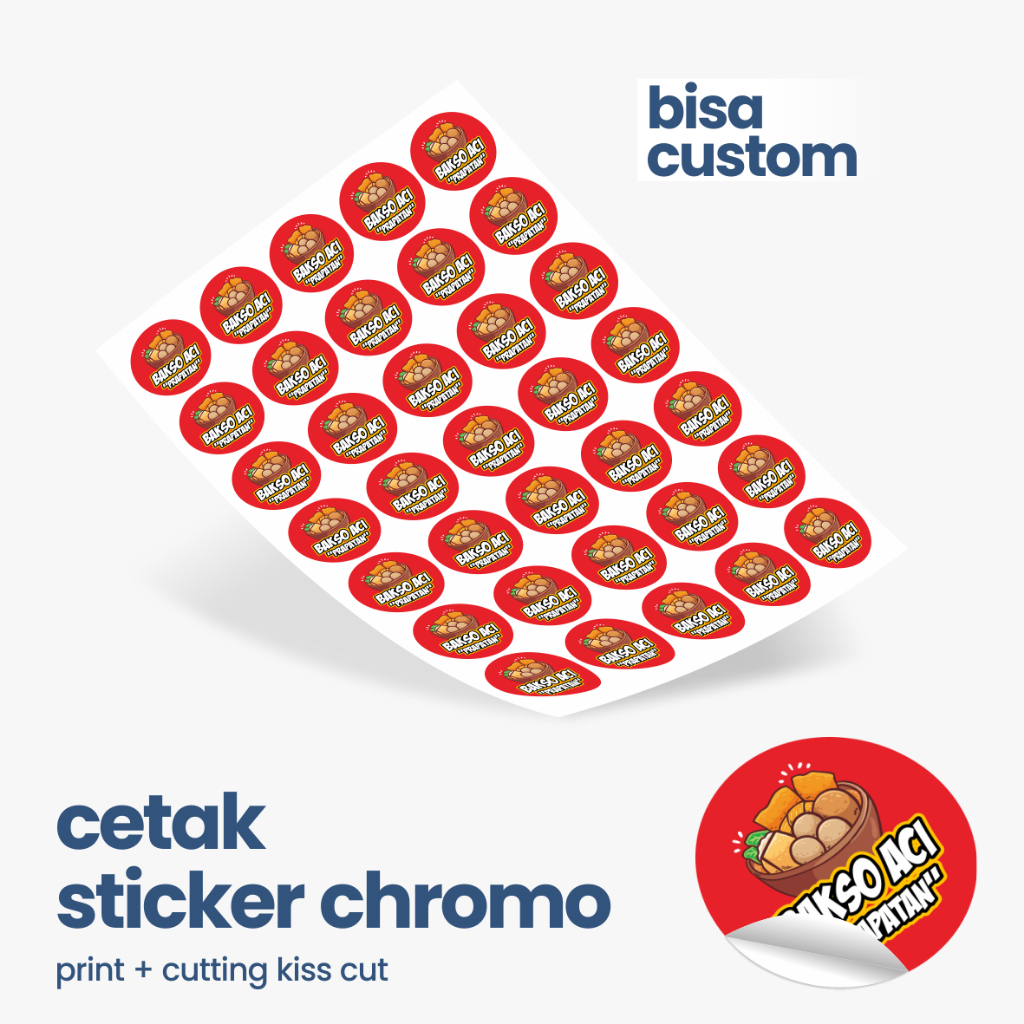 

Sticker Label Makanan Minuman Kemasan Produk Custom A3+ Chromo [Chromo]