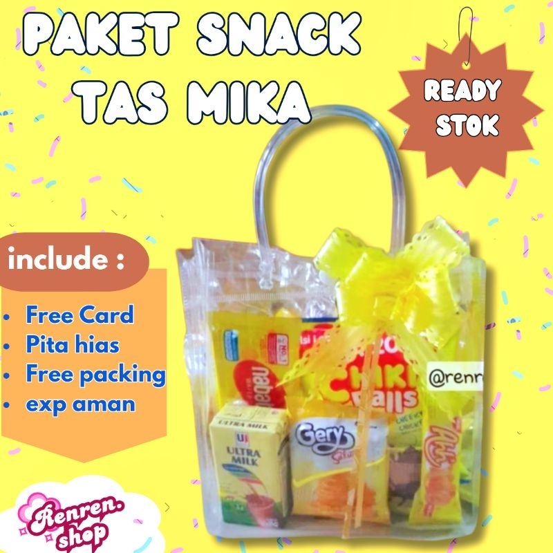 

Paket snack ultah tas mika (FREE CARD)
