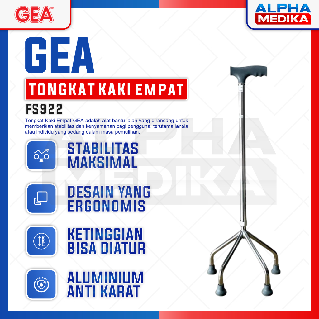 GEA - Tongkat Kaki 4 merk GEA FS 922 / Tongkat Kaki 3 GEA FS926 / Alat Penopang Jalan / Tongkat Kaki
