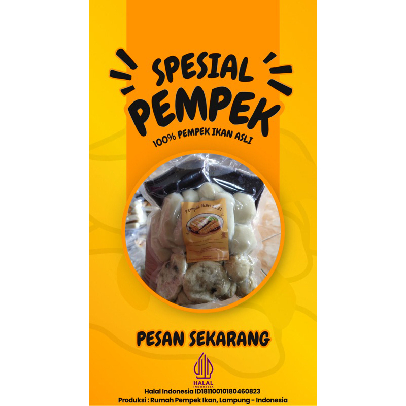 

PEMPEK IKAN ASLI Isi 10pcs (Varian MIX KULIT: Lenjer, Mini Kapal Selam, Kulit) FREE KUAH CUKO