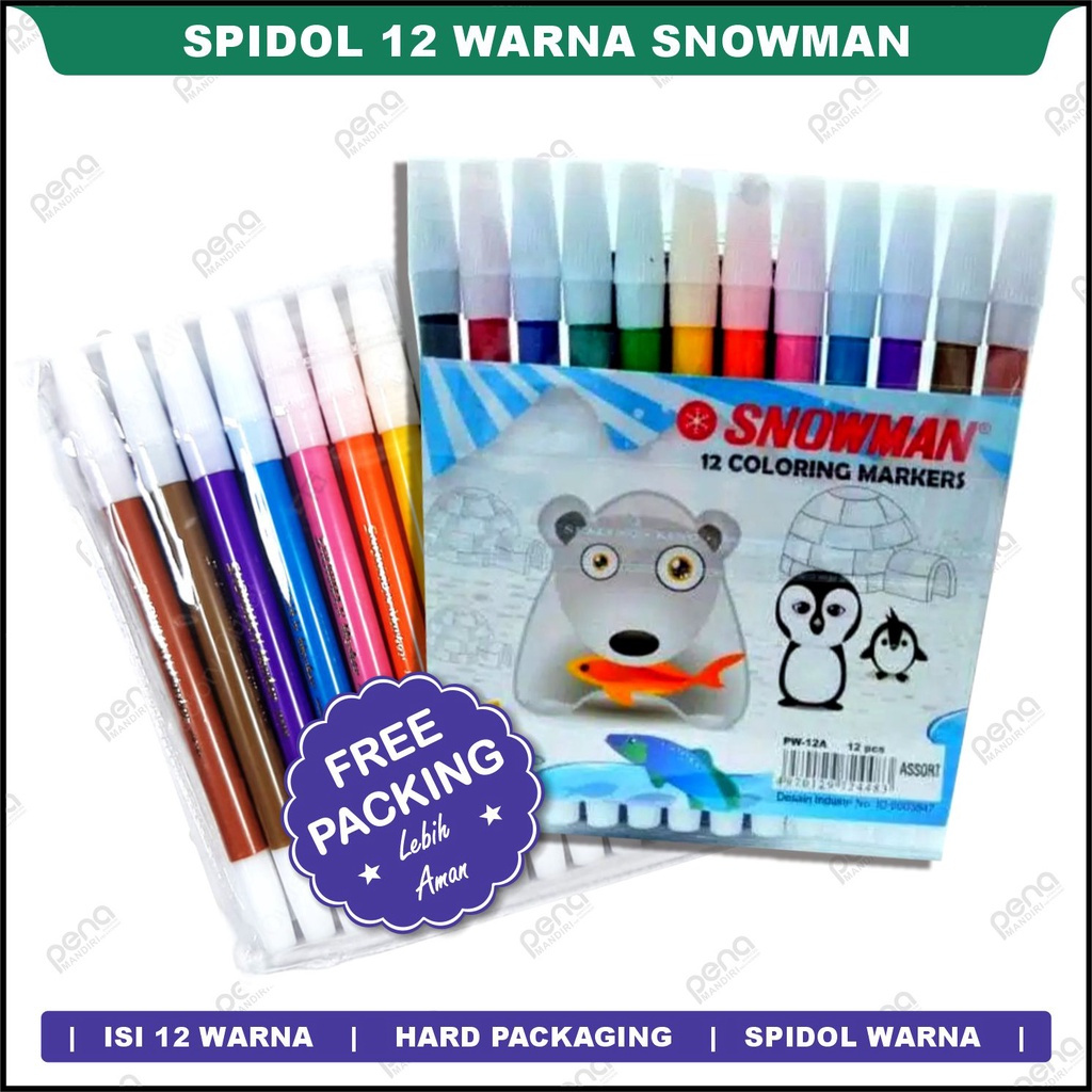 

Spidol Snowman 12 Warna Spidol Warna Isi 12 Mewarnai Anak
