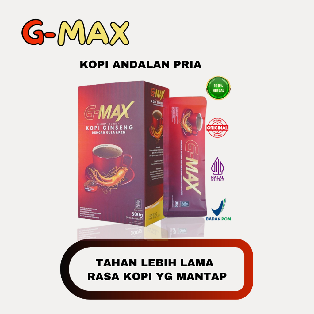 

COD KOPI STAMINA PRIA KUAT TAHAN LAMA ORIGINAL GMAX MINUMAN EXTRA GINGSENG ASLI BPOM