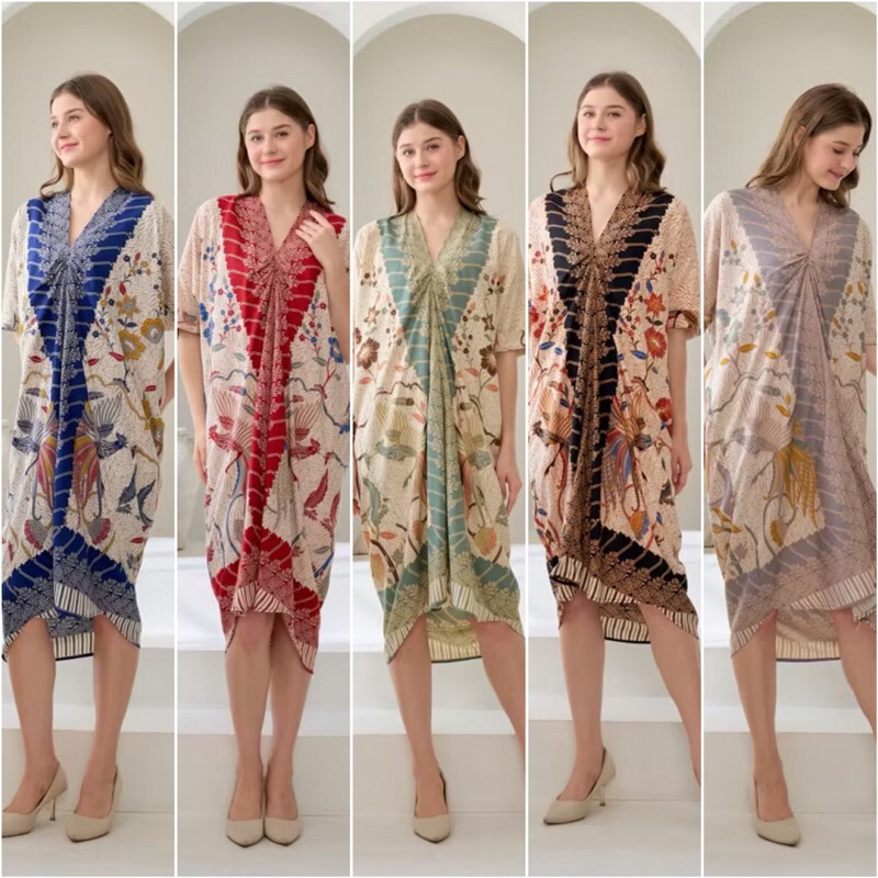 SEMERBAK BATIK ORI DASTER BATIK KAFTAN PREMIUM CELINE AKSEN KERUT ELEGAN | DRESS KAFTAN PREMIUM LENG