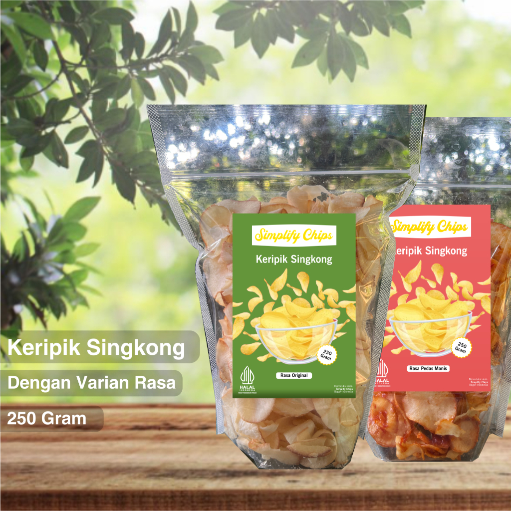 

Cemilan Snack Keripik Singkong Simplify Chips Rasa Pedas Manis / Original / Keju
