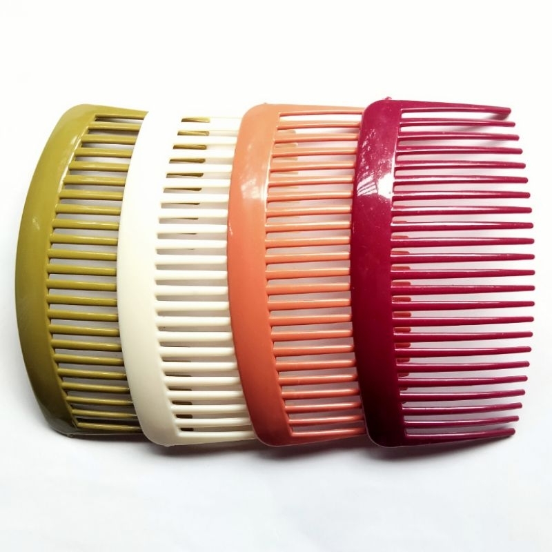 Sirkam Rambut Warna Polos Sisir Rambut Lengkung