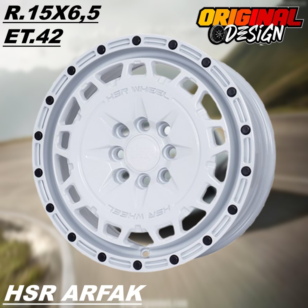 Velg Mobil Ring 15 ROCKY, RAIZE, XENIA, Warna Putih HSR ARFAK R15