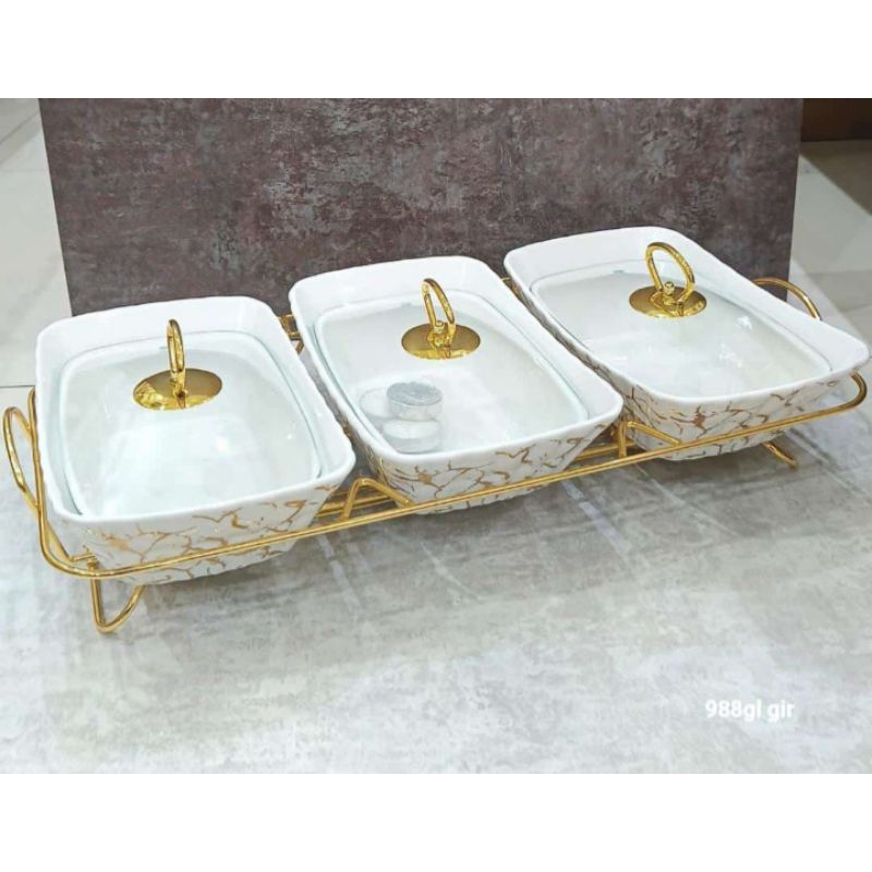 mangkok saji fiorenza marble putih