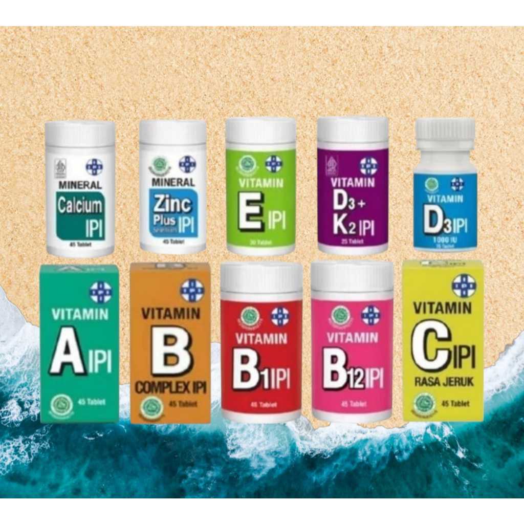 Vitamun IPI All Variants Including B1, B12, B Complex, C, D3, E, D3+K2, Calcium Zinc | 100% Original