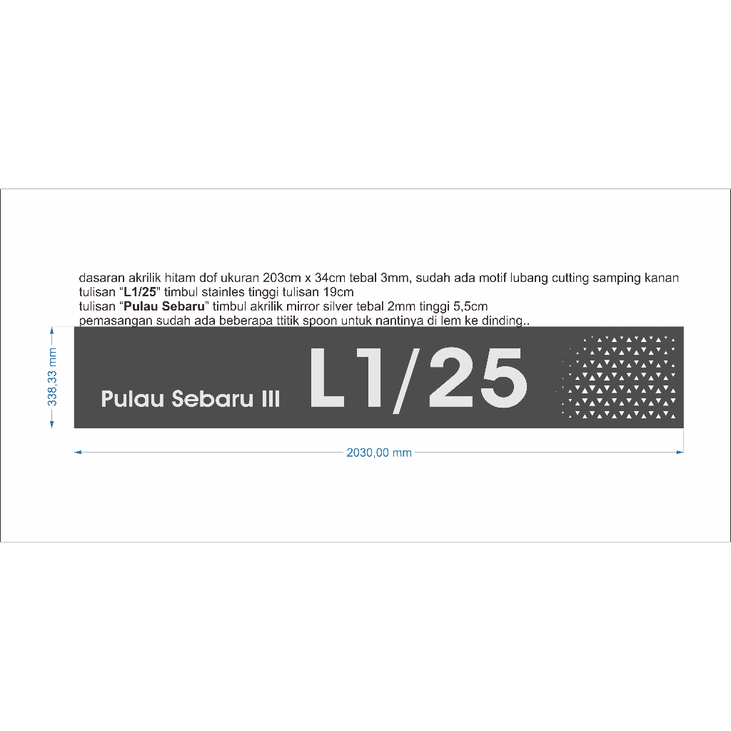 

papan akrilik custom 4pcs dalam 1 paket