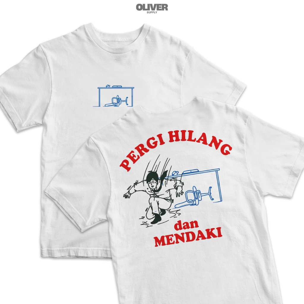 OLVR Kaos Kata Kata "Pergi Hilang dan Mendaki" / kaos gunung / kaos pendaki / baju kaos kata kata ke