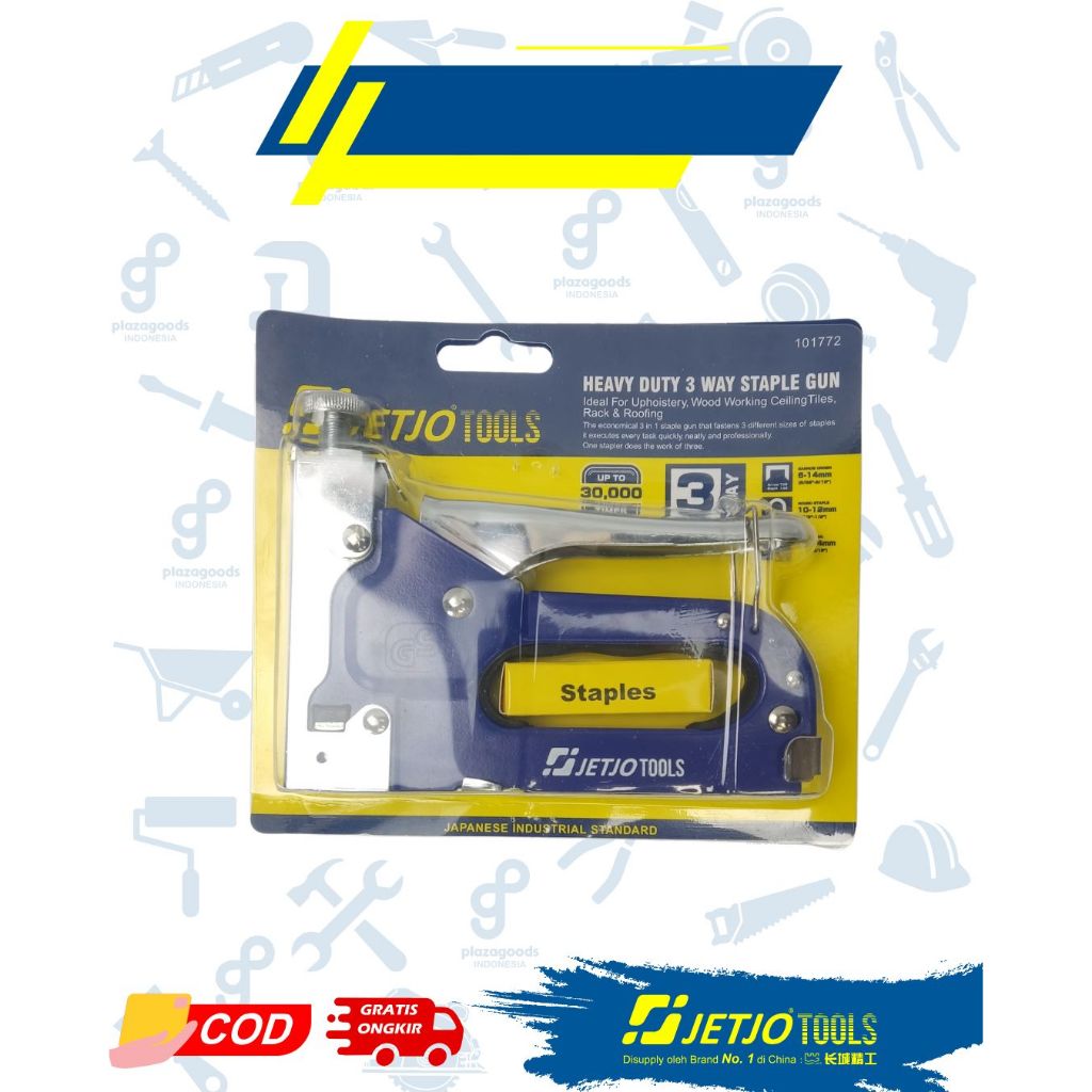 

Staples Tembak 3 IN 1 Jetjo Tools 3 IN 1 STAPLE GUN TRACKER