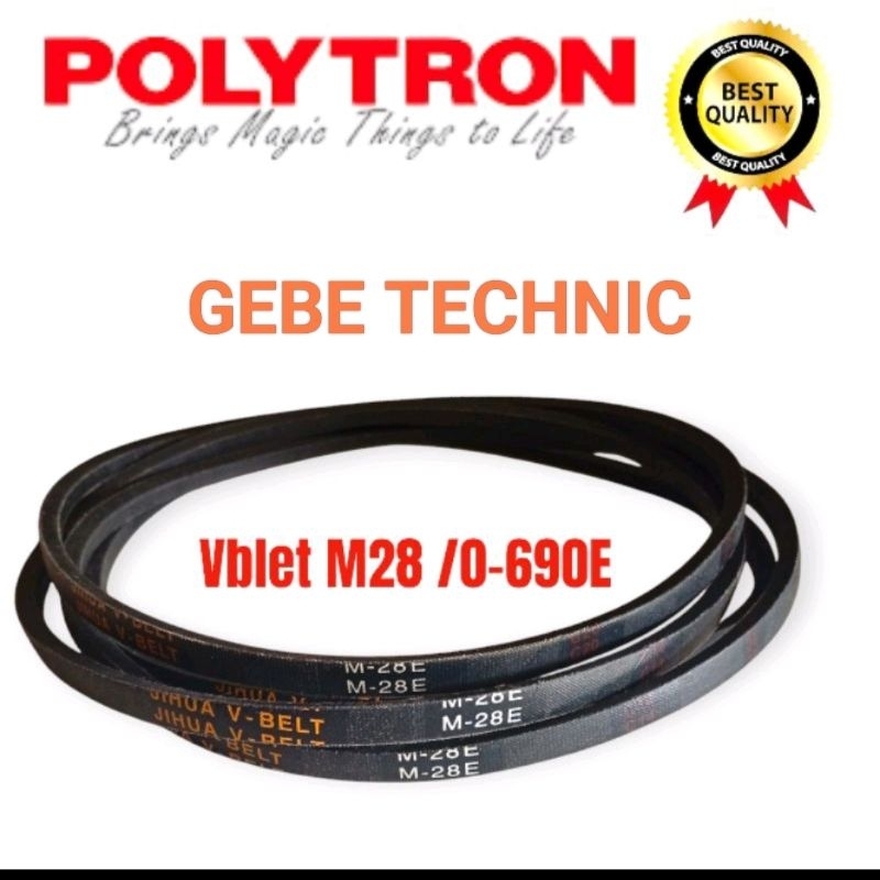 fanbelt vbelt karet puly mesin cuci polytron 0-690E/m28 mesin cuci polytron 2 tabung