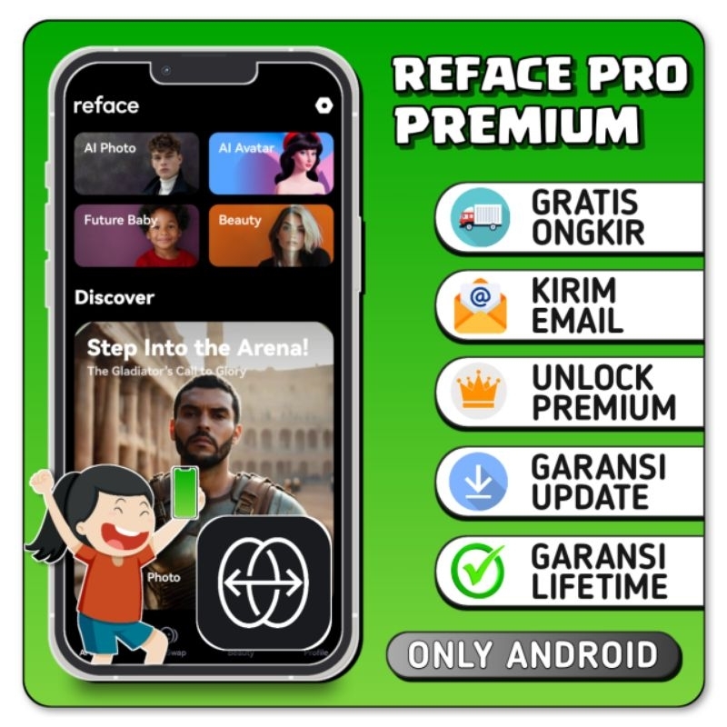 REFACE PRO PREMIUM LIFETIME UNLOCK SEMUA FITUR BERBAYAR PERMANENT BERGARANSI