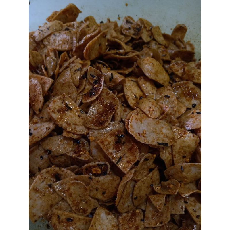 

basreng pedas daun jeruk kripik basreng makanan ringan cemilan berat 65gram