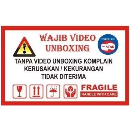 

stiker fragile video unboxing 120pcs