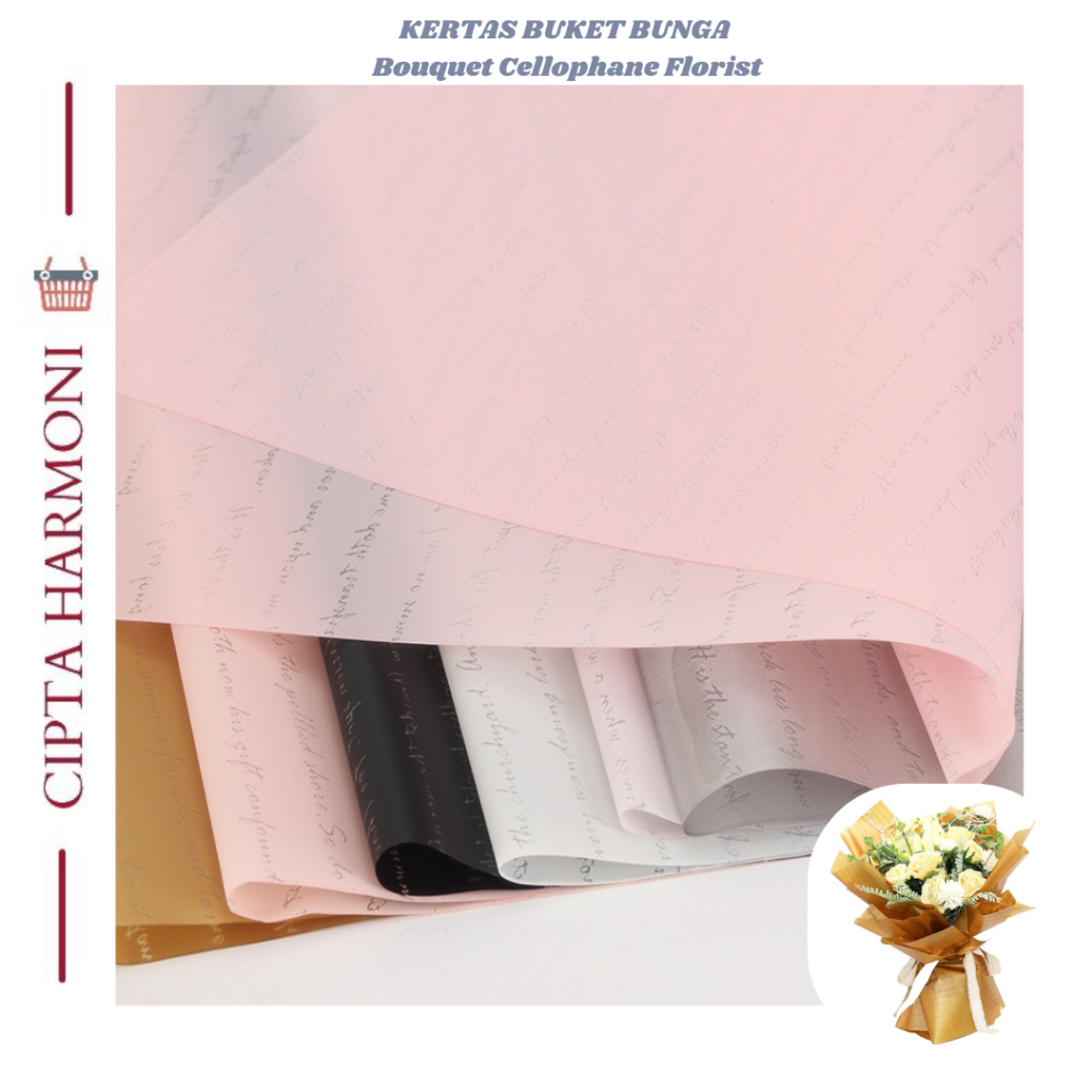 

Kertas Buket Bunga List Gold Line Emas Flower Wrapping Paper Cellophane Florist Goldline Lembaran KB118