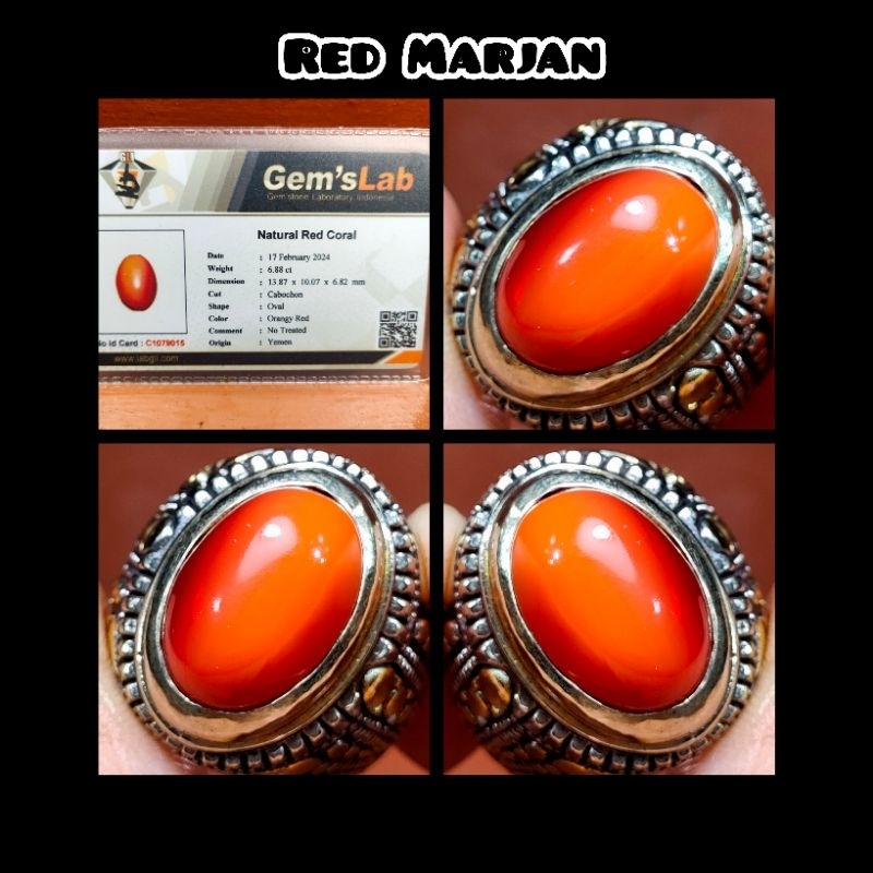 NATURAL CINCIN AKIK RED MARJAN ASLI LAUT MERAH