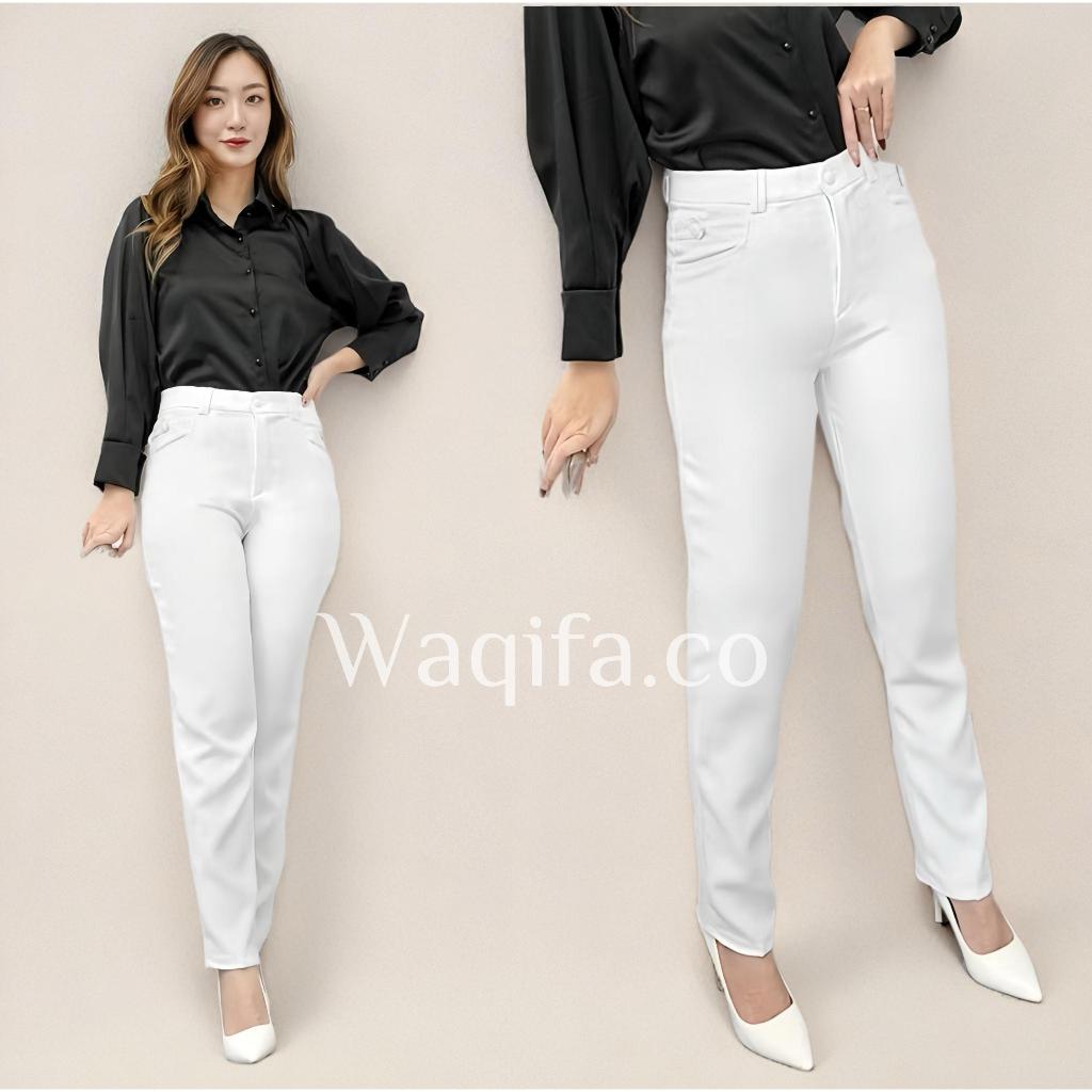 Celana Putih Kerja Wanita Celana Kantor Formal Celana Kerja Wanita Premium Stretch