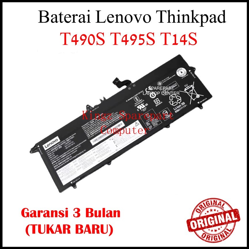 Baterai Lenovoo Thinkpad T490S T495S T14S L18C3PD1 L18M3PD1 L18L3PD1