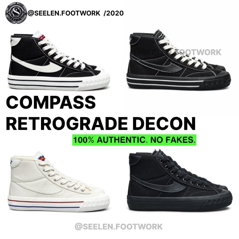 [ORIGINAL] Compass Retrograde Decon High Black White Cream Double Black Triple Black Pria Wanita