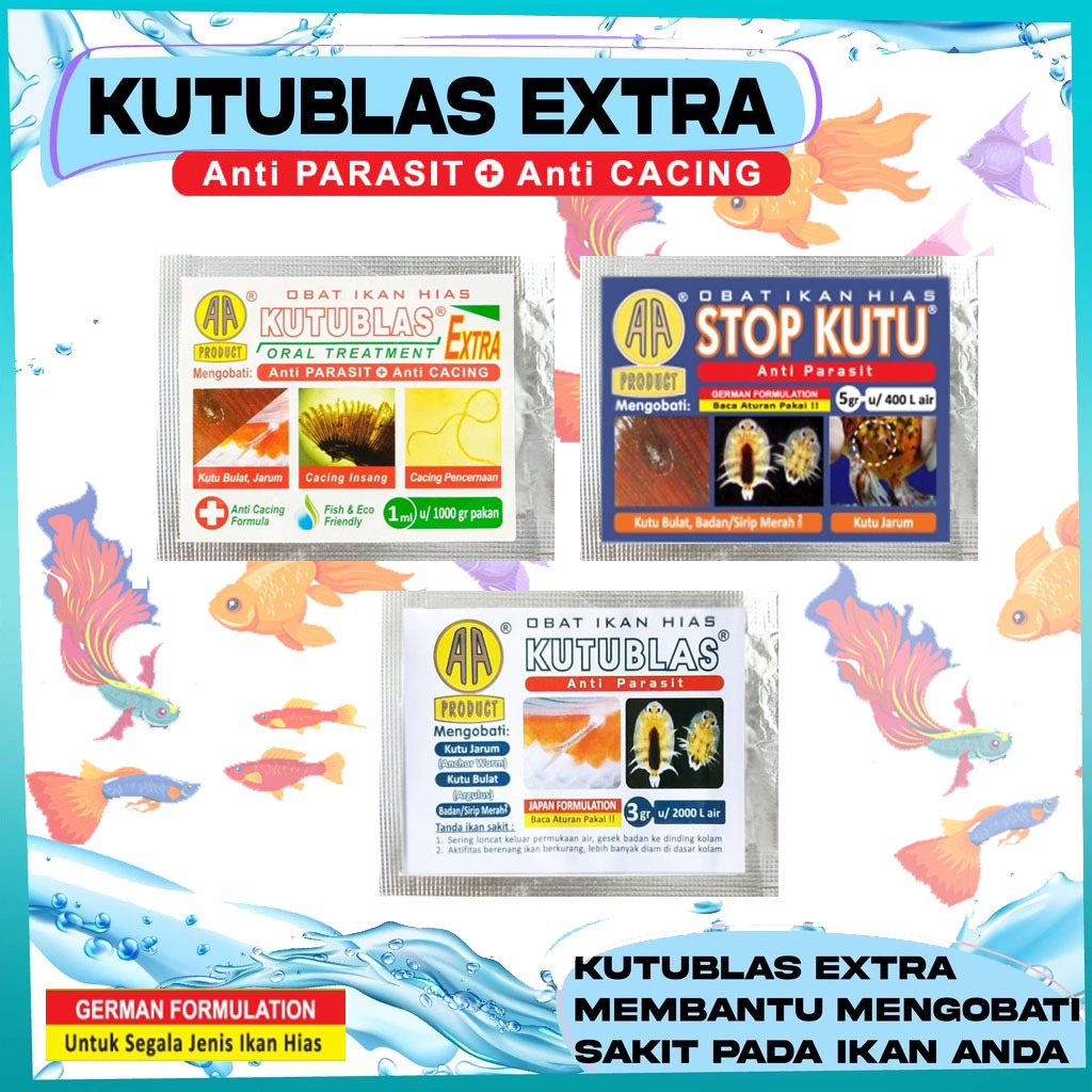 Obat Ikan Hias KUTUBLAS Kutustop Extra Anti Parasit STOP KUTU IKAN Obat Kutu Ikan Hias Anti Parasit 
