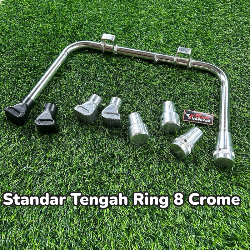 Standar Vespa Tengah Crome Ring 8 Dengan Set Sepatu