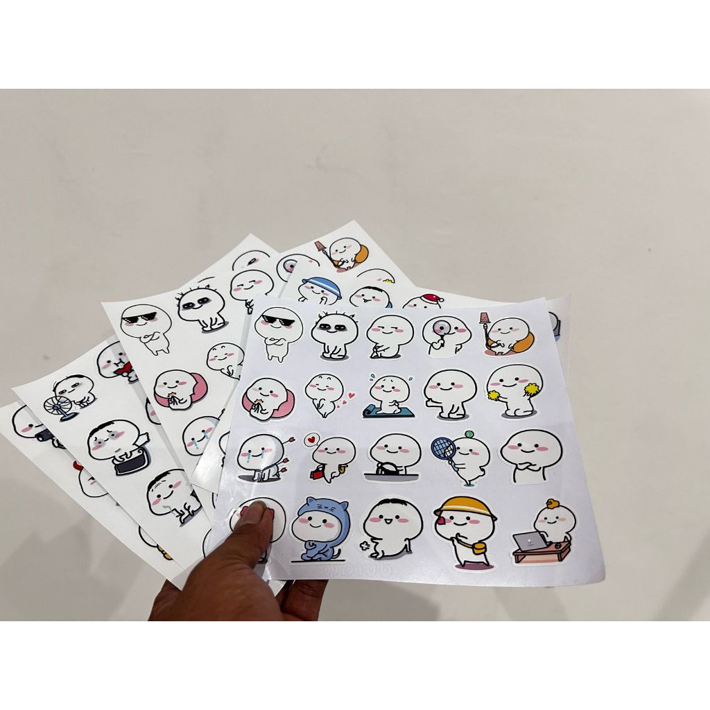 

STICKER PENTOL 20 PCS-STICKER CUTTING TINGGAL TEMPEL-STICKER VINYL KARAKTER EMOJI PENTOLAN
