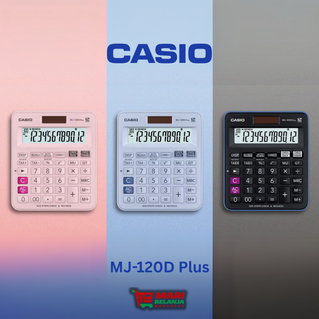 

CASIO KALKULATOR MJ-120DPLUS - 12 digit /MJ-100DPLUS - 10 digit- Kalkulator Toko/Dagang - Fungsi Recheck