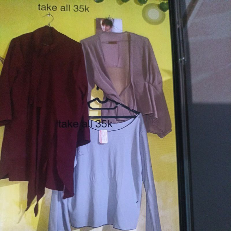 tunik maron outer ceruty tshirt