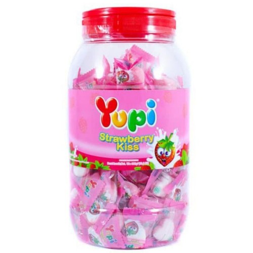 

Yupi Strawberry Kiss Toples 300 g | Permen YUPI Strawberry Kiss
